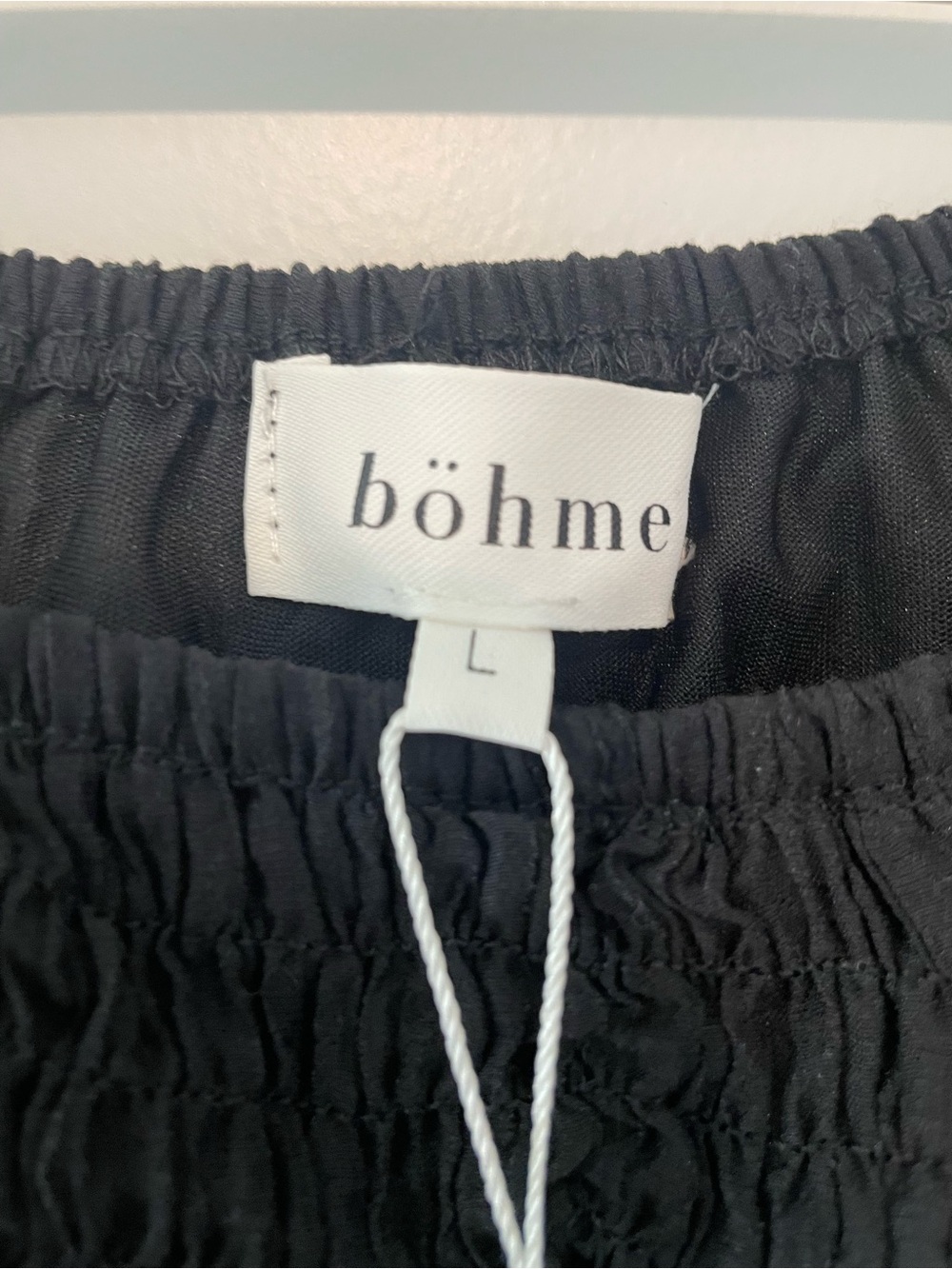 bohme Black Blouse with Ivory Floral Embroidery - Picture 5 of 7
